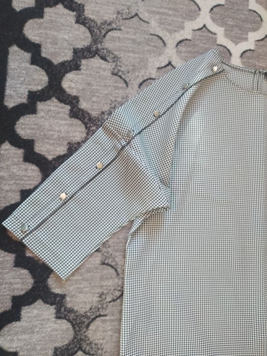Sukienka Zara oversize czarno biała z długim rękawem jak nowa