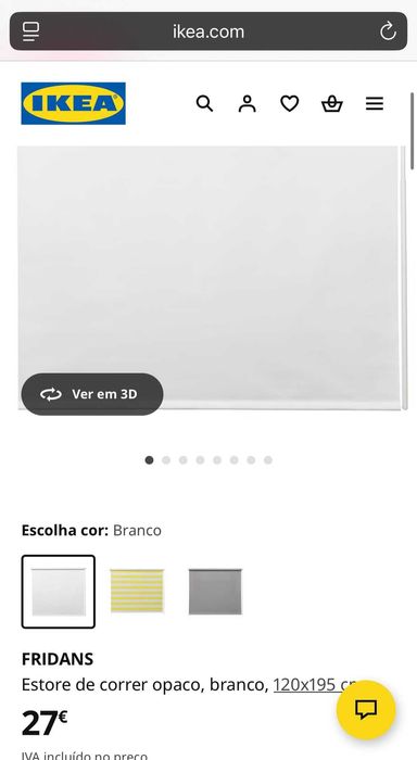 Estore de rolo branco ikea