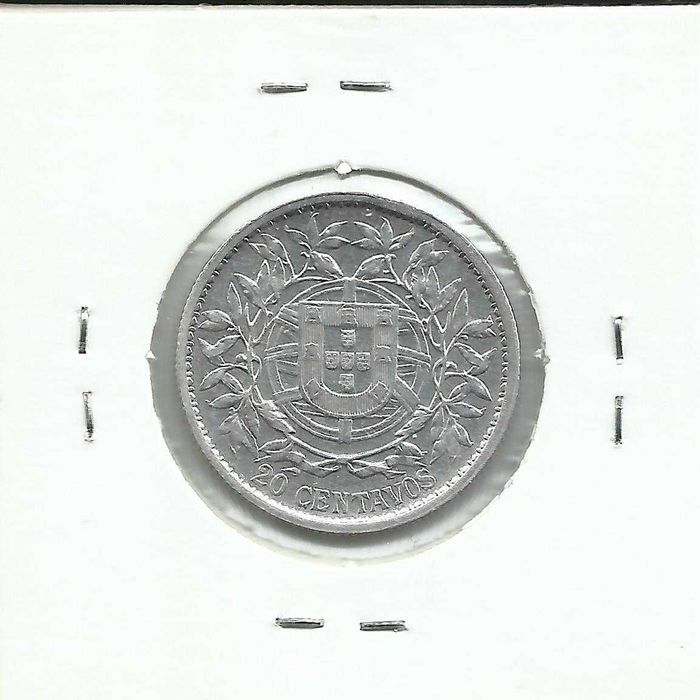 Moeda portuguesa, 20 centavos de Prata (835 0/00 – 5g) - 1916