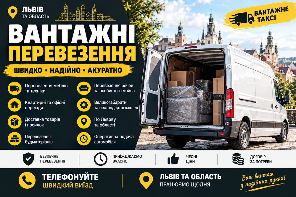 Вантажні перевезення Львів | Вантажне таксі | Переїзди