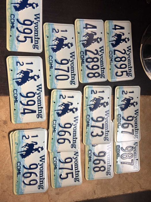 Парный автомобильный номер американский США USA Wyoming Вайоминг пара