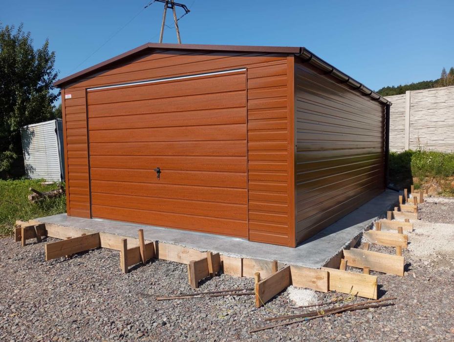 Garaż blaszany blaszak dach dwuspad 4x5 drewnopodobny PRODUCENT (171)