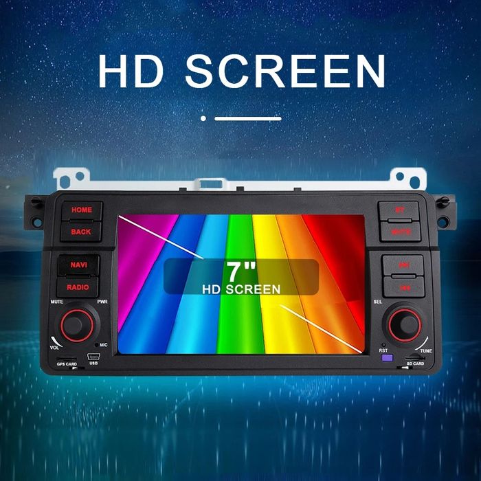 Rádio BMW Série 3 E46 7" 4/64GB CarPlay Android Auto GPS Bluetooth
