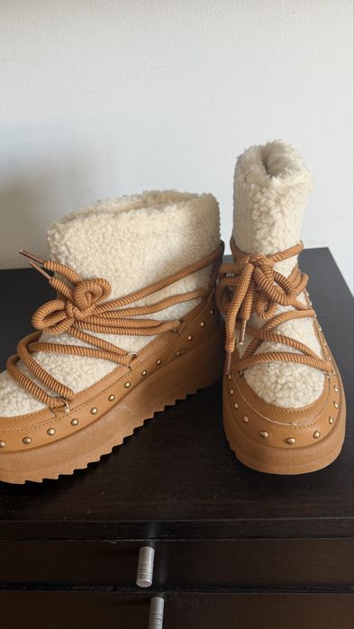 Botas de Inverno Teddy Camel Platform