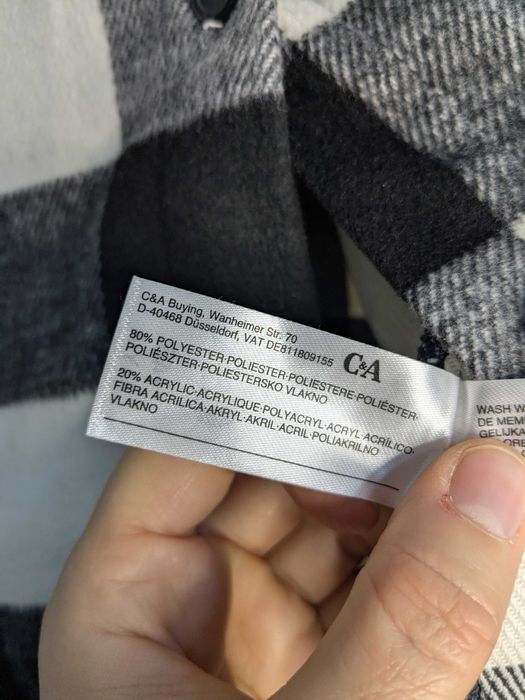 C&A koszula flanelowa w kratę ciepła rozm. 146