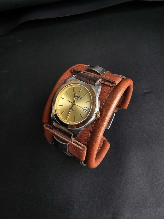 Pasek HANDMADE z zegarkiem TISSOT. Skóra naturalna. OKAZJA!!!