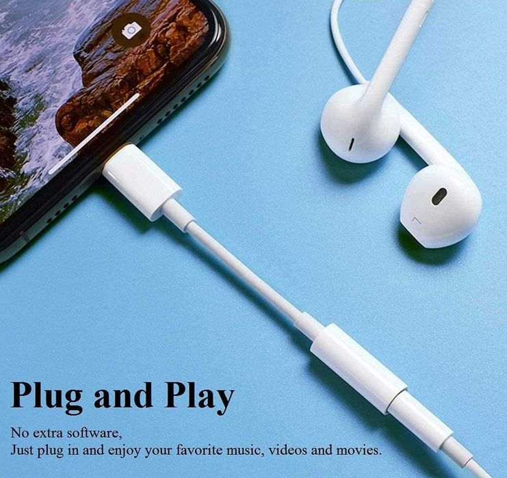 2x Adapter Przejściówka Mini Jack 3,5mm Lightning Iphone 12 13 14 Pro