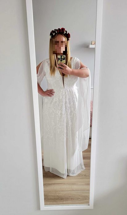 NOWA suknia ślubna styl boho - Plus Size r.44-46