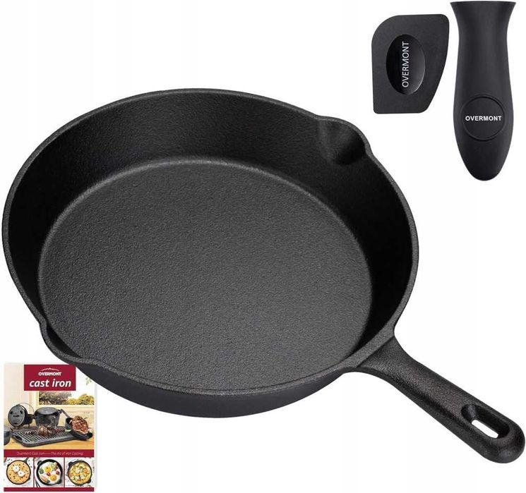 Patelnia grillowa Overmont 20 cm żeliwna