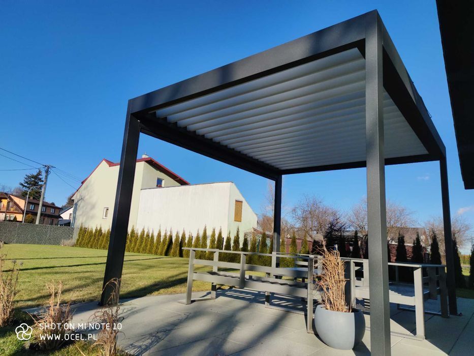 Pergole lamelowe sterowanie automatyczne . Cena dotyczy pergoli o wymi