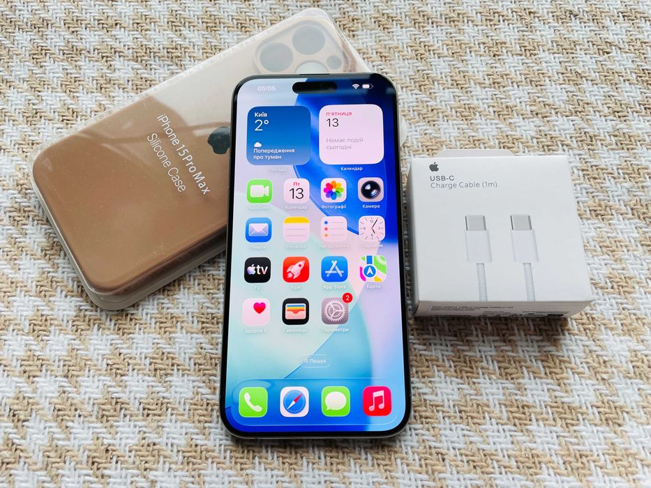 IPHONE 15 PRO MAX 256Gb ІДЕАЛ Natural Titanium NEVERLOCK ( 02291)