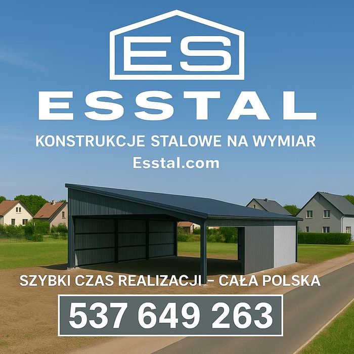 Garaż Blaszany na Samochody | Wiata na Maszyny | Magazyn – ESSTAL*