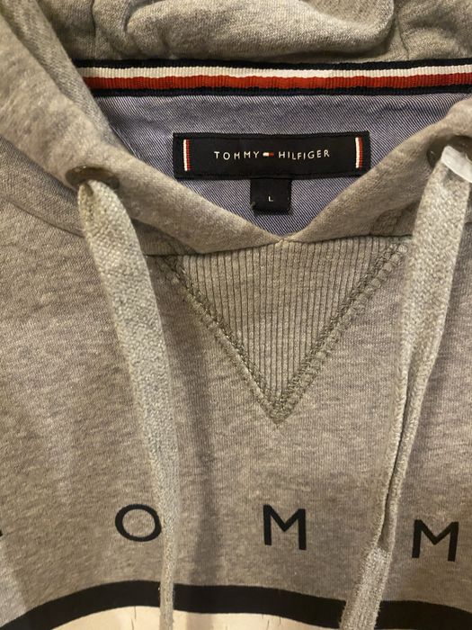 Szara bluza z kapturem Tommy Hilfiger L unisex