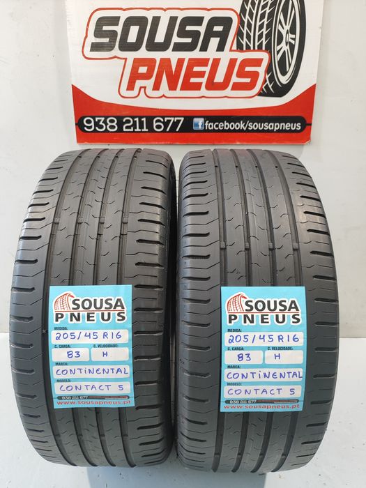 2 pneus semi novos 205-45R16 Continental - Oferta dos portes