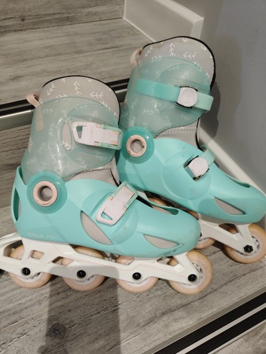 Rolki i kask dla dziewczynki miętowe