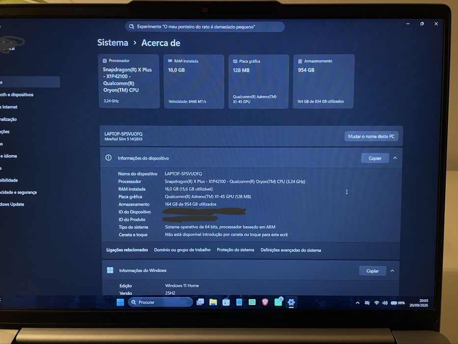 Lenovo IdeaPad Slim 5 14″ | Snapdragon X Plus | 16 GB RAM | SSD 1 TB