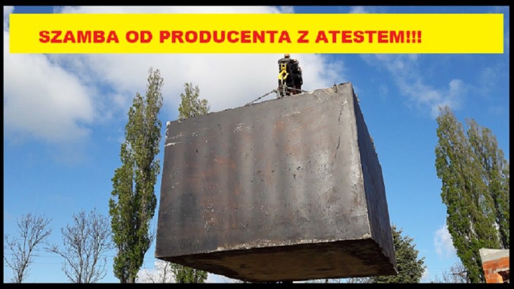 Szamba betonowe od PRODUCENTA Szambo 10m3 2 komory + komin