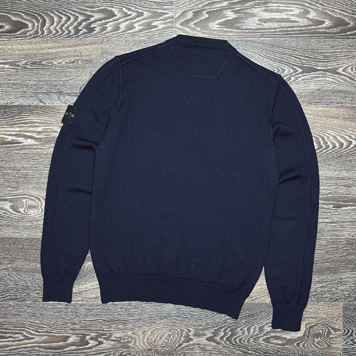 Оригинальный свитер Stone Island navy blue wool knitted jumper size S