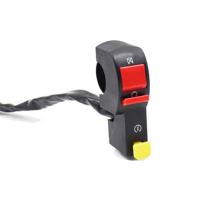 Conjunto Comutador Duplo 22mm - Piscas, Buzina, Luzes, Start e Corte