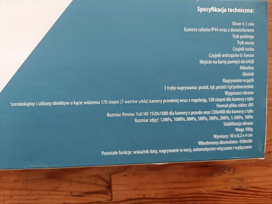 NOWY Rejestrator jazdy OMNA G900 lusterko + kamera cofania