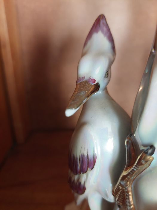 Escultura porcelana pássaros