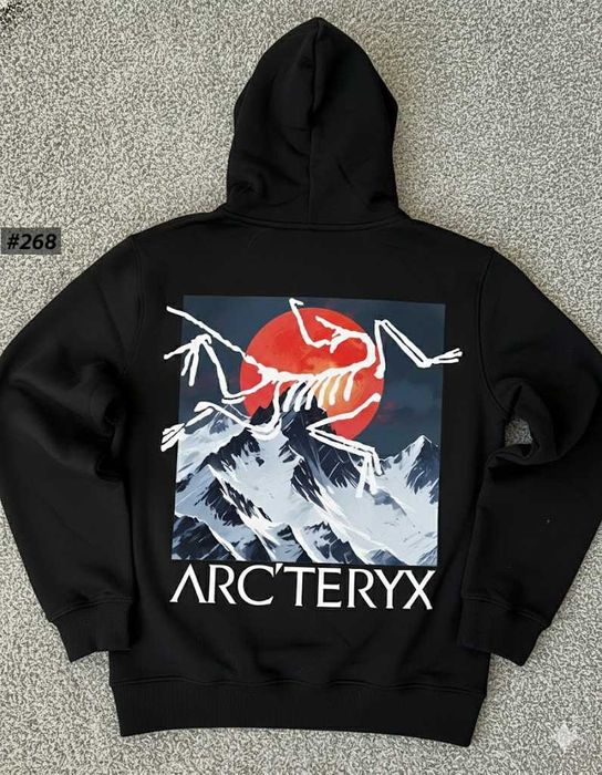 Новая Толстовка ARCTERYX SunSet • Худи Черное Артерикс Базовое