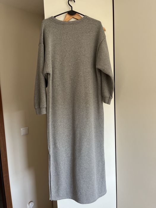 Sukienka bluza długa szara ciepła