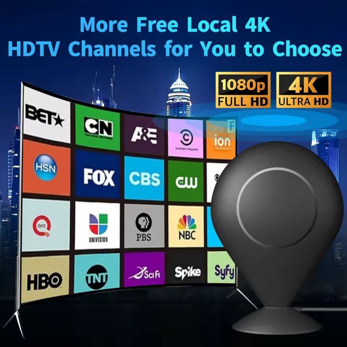 Антена для телевізора підтримка 4K та 1080p