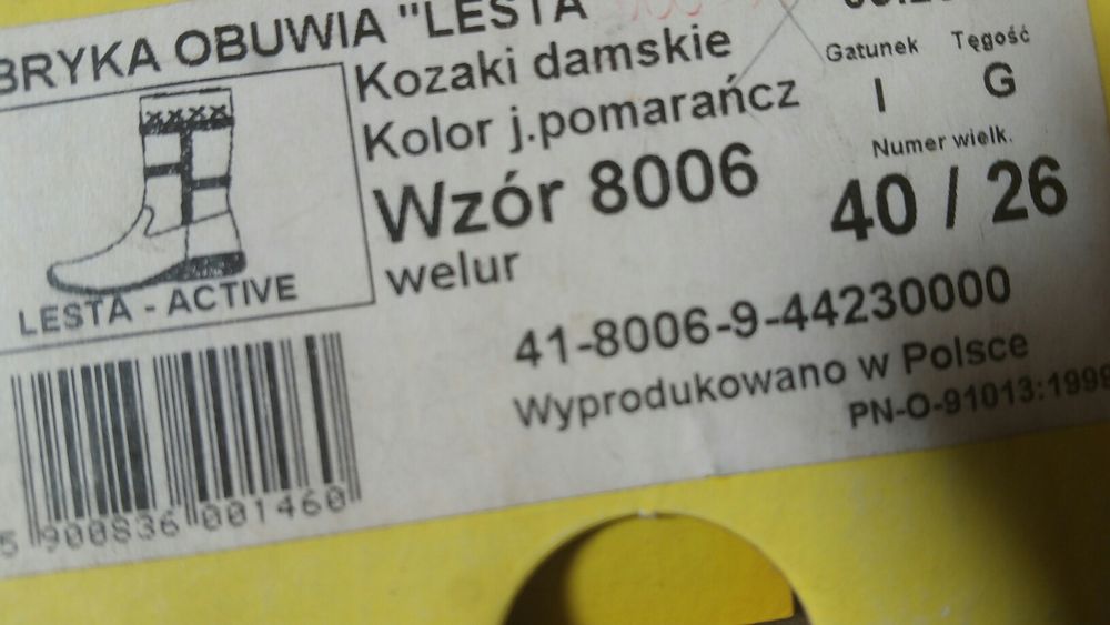 Kozaki damskie Lesta rozm. 40