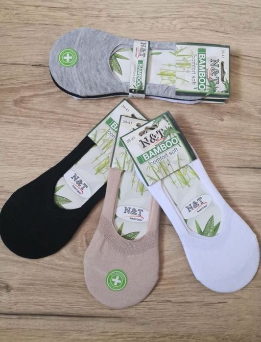 6 x stopki Bambusowe damskie skarpetki gładkie 35-38