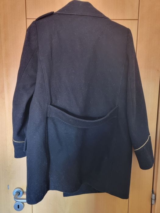 Casaco preto comprido Mango