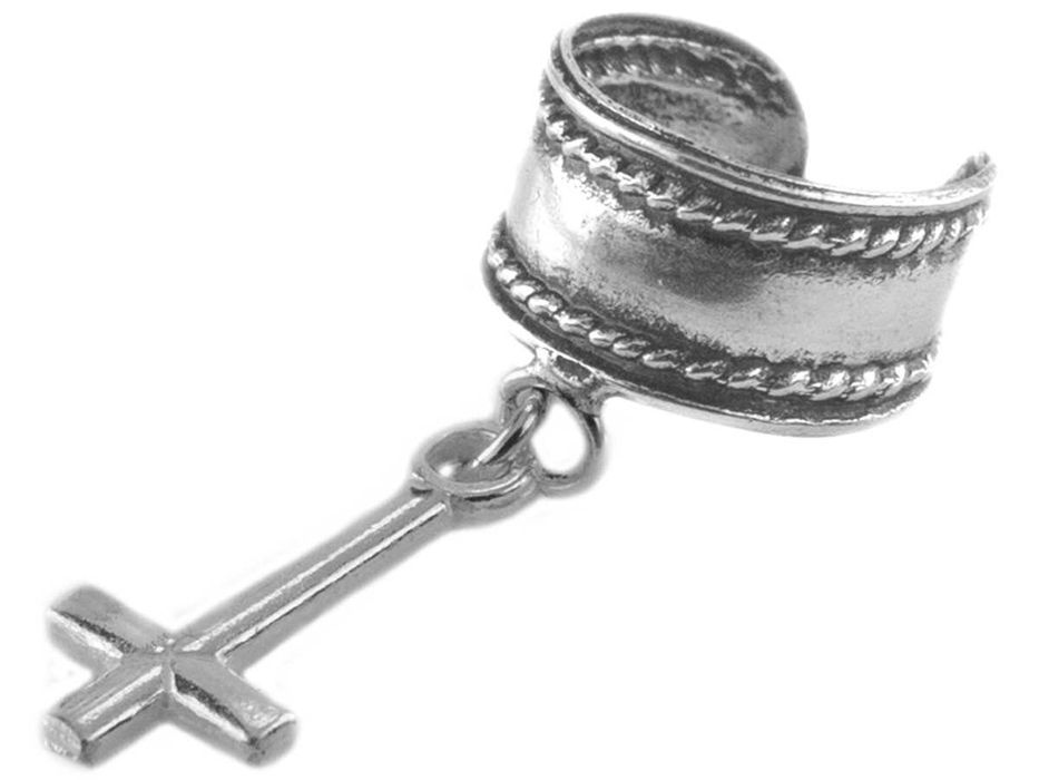 VERSIL kolczyk nausznica oponka krzyżyk SREBRO 925