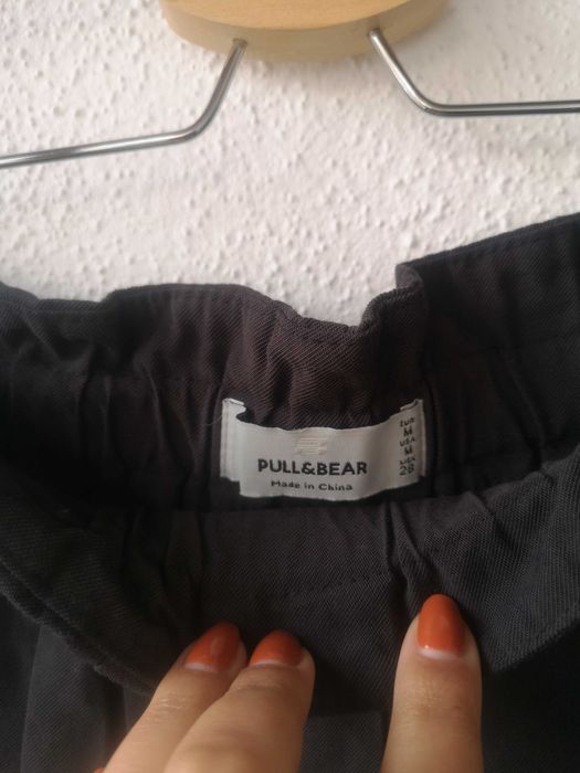 Calções pretos paper bag da Pull&Bear, tamanho M