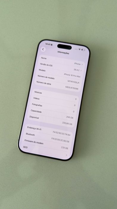 Apple iPhone 16 Pro Max 256GB 98% "dourado" + cabo original e capa de proteção