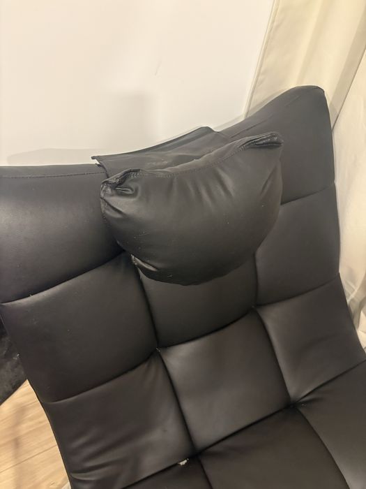Chaise Longue / Sofá Relax em Pele Sintética – Preto