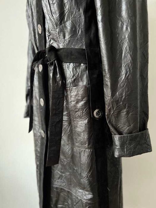 Кожаный плащ Шкіряний тренч XL
