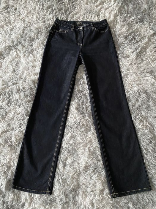 Granatowe proste szersze jeansy M 38 JOOP! Basic premium boyfriend