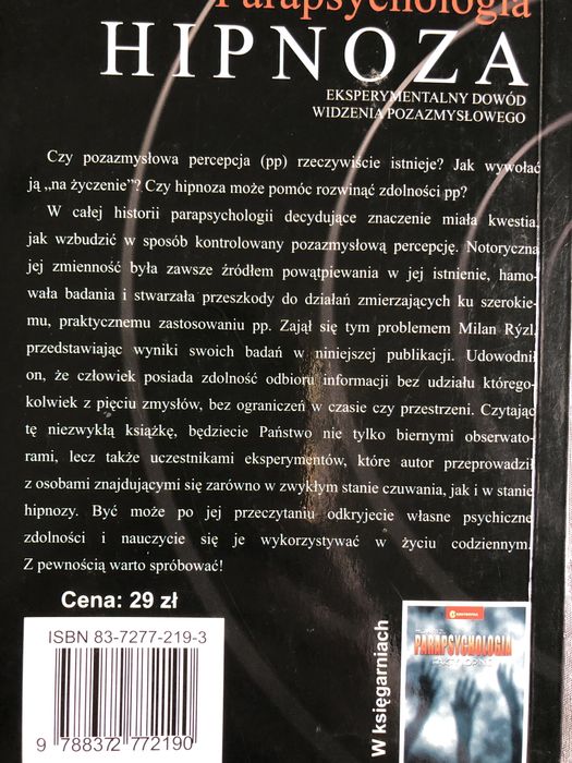 759. Nowa. Parapsychologia. Hipnoza. Milan Ryzl