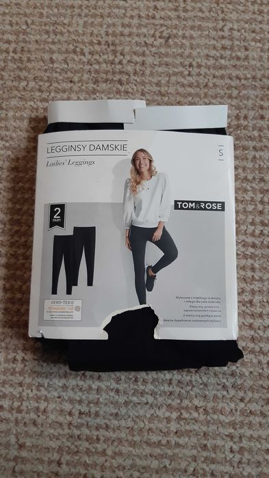 Nowe legginsy damskie S 2-pak Tom&Rose czarne
