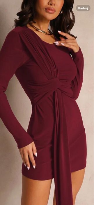 Bordowa sukienka M