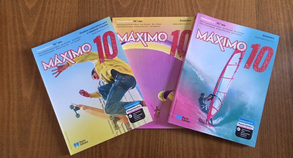 Conjunto manuais de Matemática A (3 volumes) :" Máximo (10.° ano) "