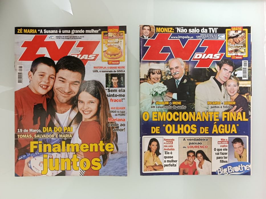Revistas: Caras, VIP, TV 7 Dias, TV Guia, TV Mais