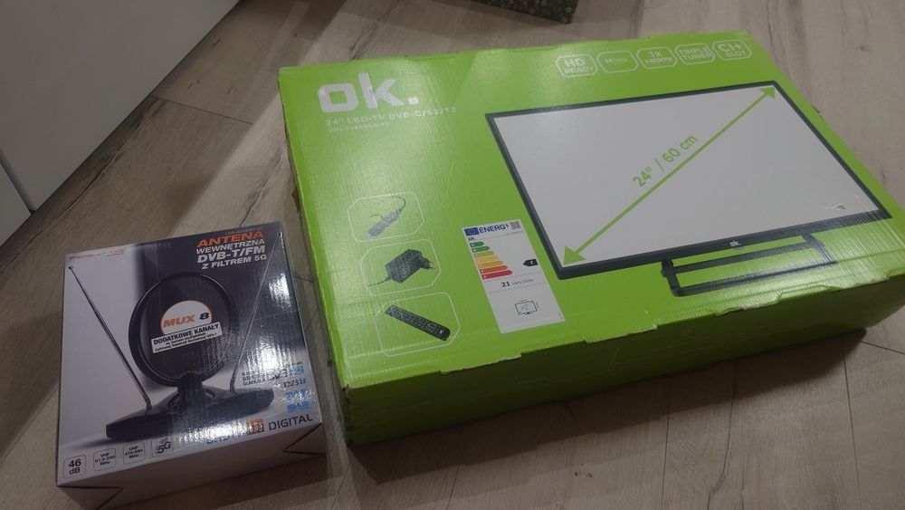Zestaw Telewizor 24" OK + Antena wewnętrzna Arkas