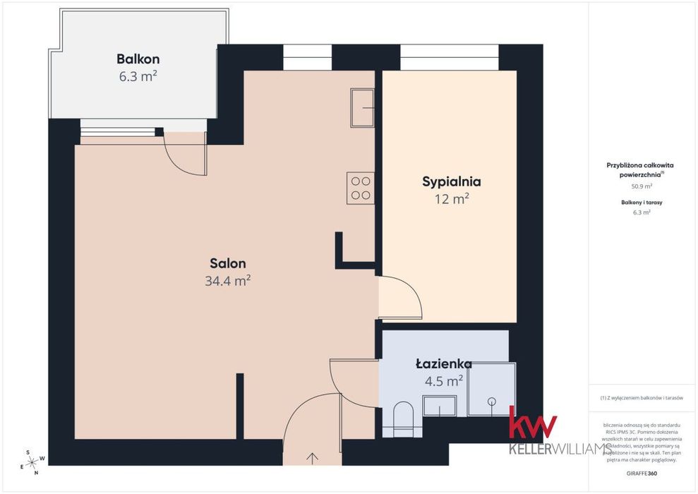 50,6 m² | południe | balkon 6,3 m² | winda | Malta