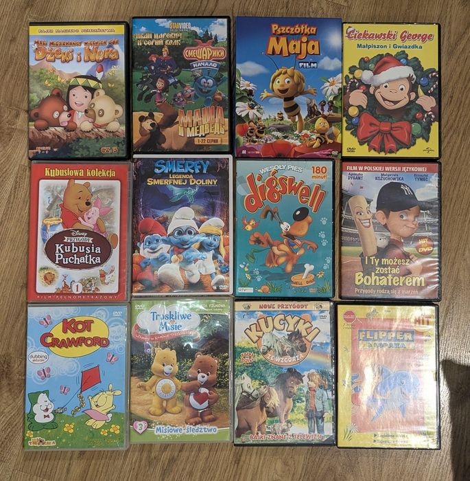 Bajki bez przemocy DVD Mają, George, Smerfy, Kubuś Puchatek