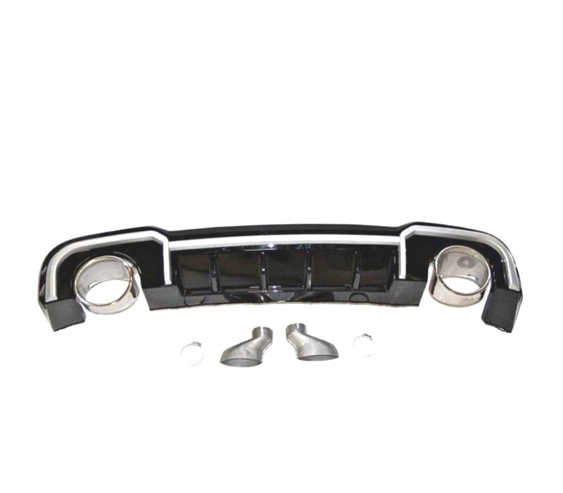 DIFUSOR AUDI A3 SEDAN S LINE 17-20 LOOK RS3 PRETO BRILHANTE + PONTEIRAS DE ESCAPE