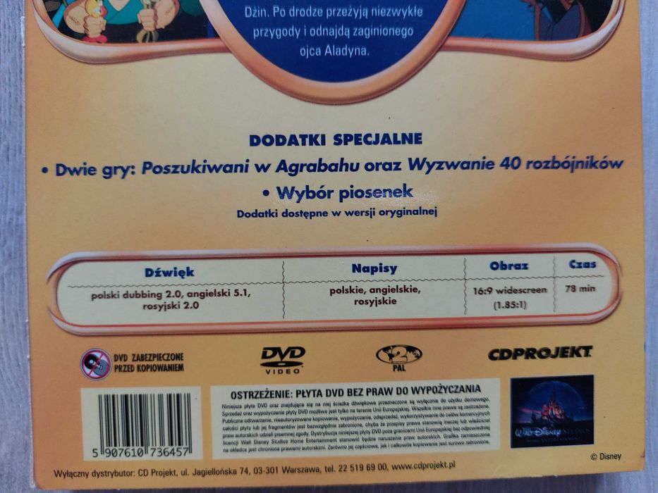Płyta DVD "Alladyn i król złodziei"