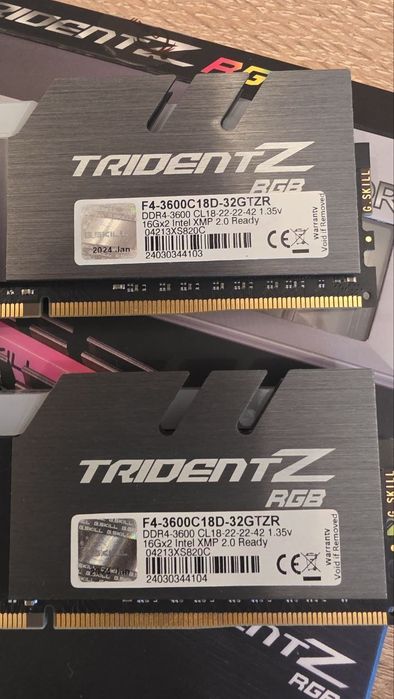 Продам оперативну пам'ять G.Skill Trident Z RGB DDR4-3600 32GB (2x16) + Гарантія