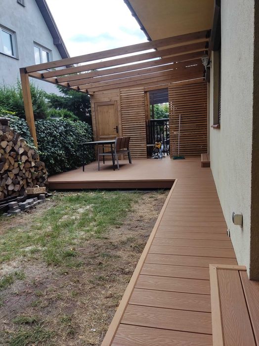 Taras kompozytowy, imitacja drewna, kompleksowe wykonanie, szybko