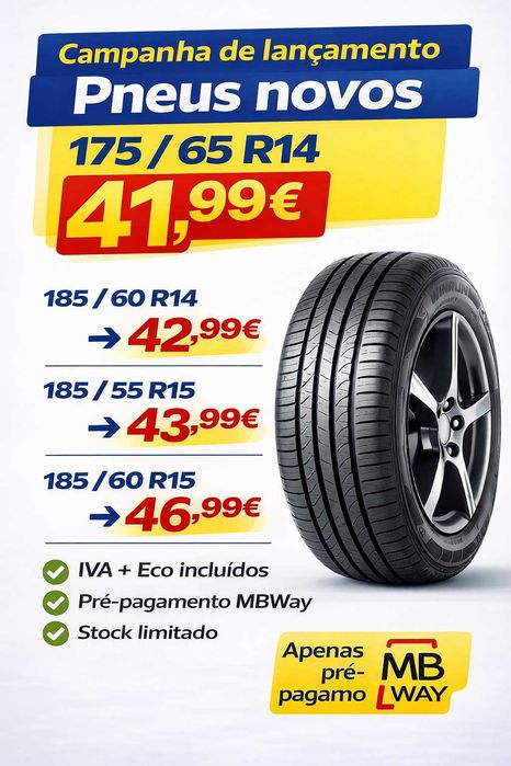 Pneus novos 175/65 R14 – desde 41,99 €